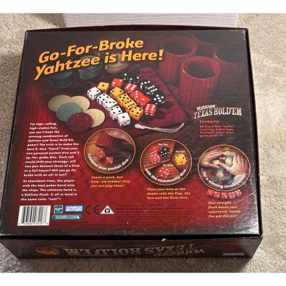 Yahtzee Texas Hold Em Classic Dice Game Complete Set With Guide Never Played - Picture 9 of 9